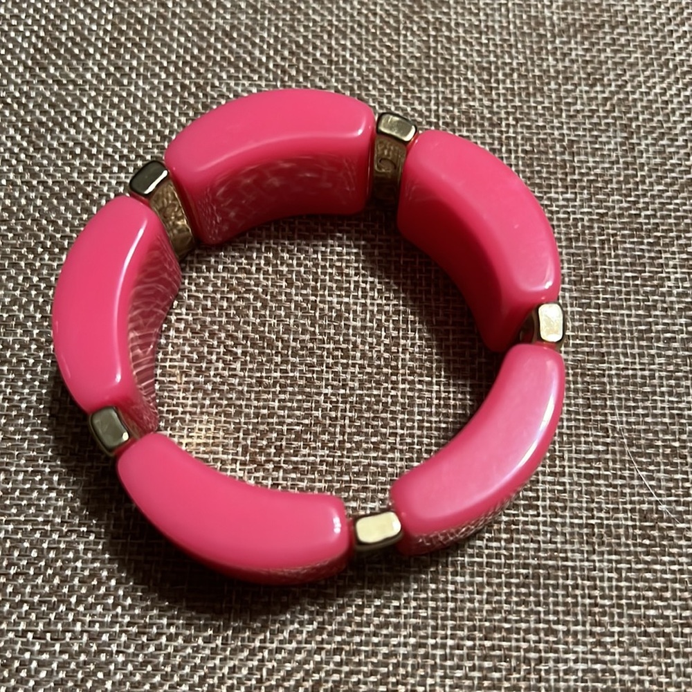 Bright Pink Stretch Vintage Bracelet Y2K New Old Stock - Picture 2 of 4